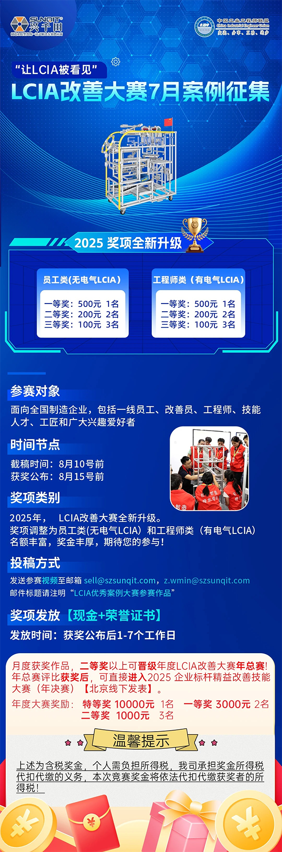 【征集令】| 低成本智能自働化（<a href='/zhinengyingyuan.htm' class='keys' title='點(diǎn)擊查看關(guān)于LCIA的相關(guān)信息' target='_blank'>LCIA</a>）七月度案例大賽，案例征集!